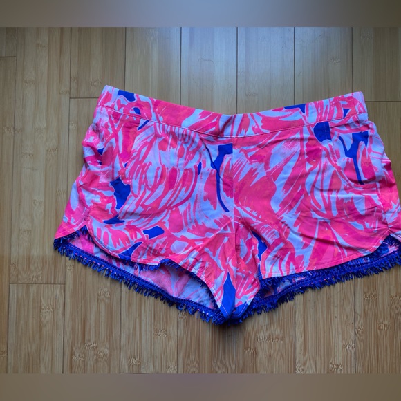 Lilly Pulitzer Cocoa Short Tiki Pink Beach Bliss Shorts NWT Large - Picture 2 of 11